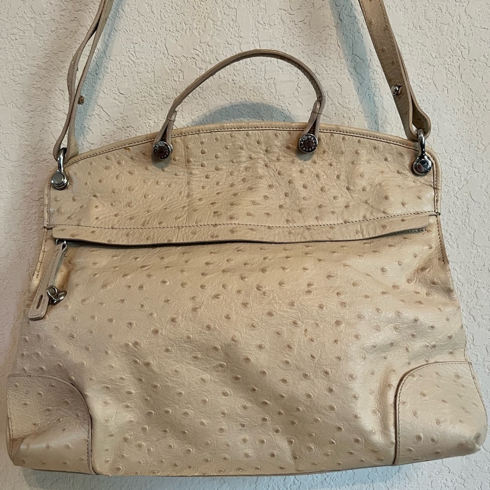 Furla Ostrich Satchel/Crossbody Convertible 👜